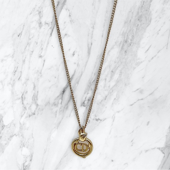 Christian Dior CD Logo Apple Necklace - Picture 3 of 5